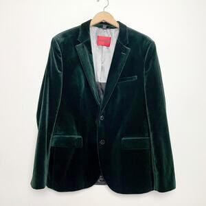 Hugo Boss Hugo Deep Green Modern fit Velvet Sport Coat Blazer Size 42R Cocktail